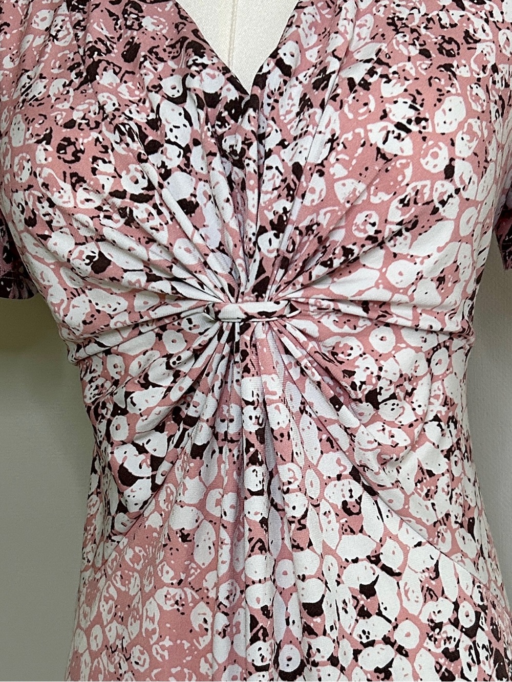 Y2K DAISY FUENTES Babydoll Brown Pink Blouse Top Coquette Preppy Mall Girl Sz M - Picture 9 of 11